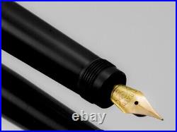 1920 Tibaldi Size #6 Safety Fountain Pen Black Ebonite Original 14k Nib Rare