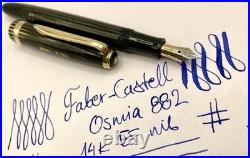 1950's Rare MINT FABER- CASTELL OSMIA 882 GREEN STRIPED Fountain Pen- 14k EF Nib