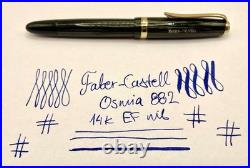 1950's Rare MINT FABER- CASTELL OSMIA 882 GREEN STRIPED Fountain Pen- 14k EF Nib