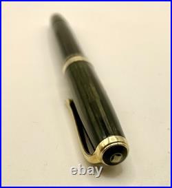 1950's Rare MINT FABER- CASTELL OSMIA 882 GREEN STRIPED Fountain Pen- 14k EF Nib