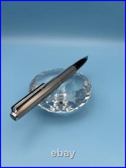 1974 Pilot Custom Sterling Silver Fountain Pen 18K White Gold M Nib H1174 Rare