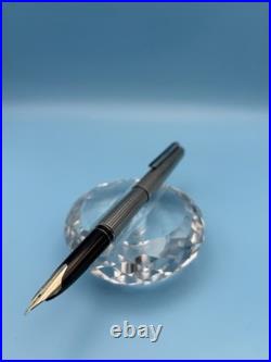 1974 Pilot Custom Sterling Silver Fountain Pen 18K White Gold M Nib H1174 Rare