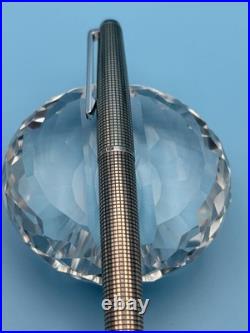 1974 Pilot Custom Sterling Silver Fountain Pen 18K White Gold M Nib H1174 Rare