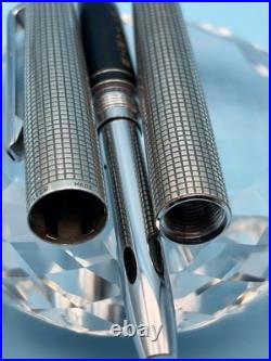 1974 Pilot Custom Sterling Silver Fountain Pen 18K White Gold M Nib H1174 Rare
