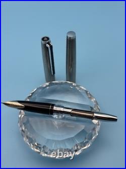 1974 Pilot Custom Sterling Silver Fountain Pen 18K White Gold M Nib H1174 Rare