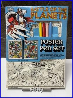 1979 Battle Of The Planets Poster Pen Set Craft House Gatchaman G-Force NOS RARE