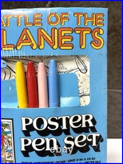 1979 Battle Of The Planets Poster Pen Set Craft House Gatchaman G-Force NOS RARE