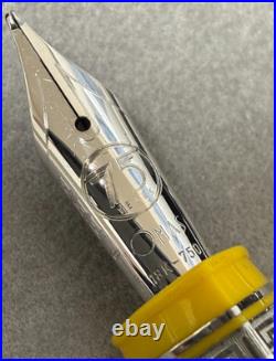 75 Years Rare Modern Vintage OMAS 360 Yellow Fountain Pen 18kt Gold B Nib