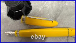 75 Years Rare Modern Vintage OMAS 360 Yellow Fountain Pen 18kt Gold B Nib