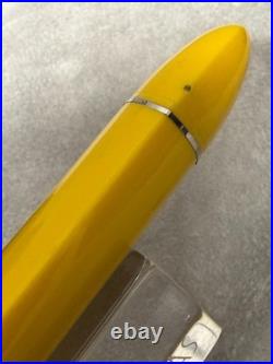 75 Years Rare Modern Vintage OMAS 360 Yellow Fountain Pen 18kt Gold B Nib