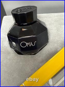 75 Years Rare Modern Vintage OMAS 360 Yellow Fountain Pen 18kt Gold B Nib
