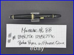 90s Montblanc 146 BB Nib, Rare Dealer Tester Nib Selector Engraving Serviced