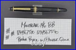 90s Montblanc 146 BB Nib, Rare Dealer Tester Nib Selector Engraving Serviced