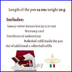 Ancora Brand new Rare Limited Edition ADMIRAL Roller ball pen with Gift Box