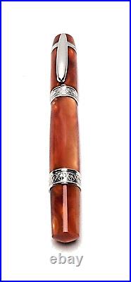 Ancora Perla Brown Pearlescent Rollerbal Pen And Box Very Rare