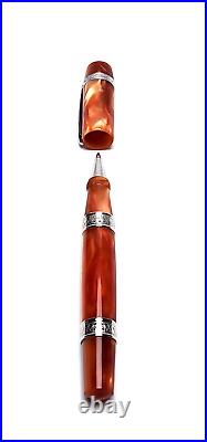 Ancora Perla Brown Pearlescent Rollerbal Pen And Box Very Rare