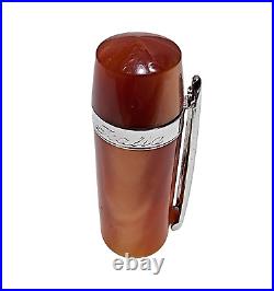 Ancora Perla Brown Pearlescent Rollerbal Pen And Box Very Rare
