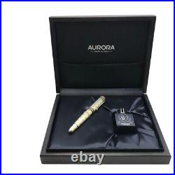 Aurora 80th Anniversary 925 Limited Edition 1064E Silver Fountain pen NEW RARE