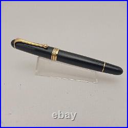 Aurora 88 800 Big Black Gold Trim Fountain Pen Piston Fill 14k F Nib Rare