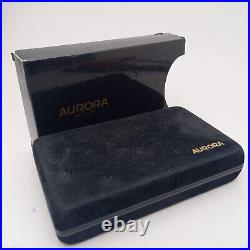 Aurora 88 800 Big Black Gold Trim Fountain Pen Piston Fill 14k F Nib Rare