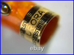 Aurora Optima Arancio Fountain Pen Medium Nib Bright Orange Rare Used