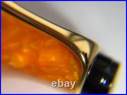 Aurora Optima Arancio Fountain Pen Medium Nib Bright Orange Rare Used