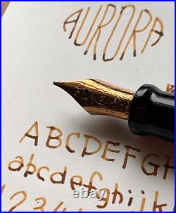 Aurora Optima Arancio Fountain Pen Medium Nib Bright Orange Rare Used