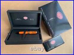 Aurora Optima Arancio Fountain Pen Medium Nib Bright Orange Rare Used