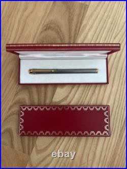 Authentic RARE Must De Cartier Paris Gold Silver Roller pen Luxury HOLIDAY GIFT