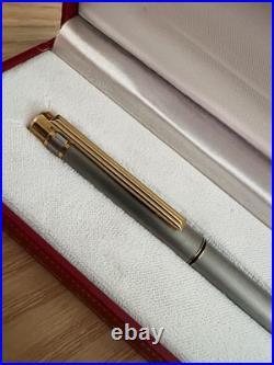 Authentic RARE Must De Cartier Paris Gold Silver Roller pen Luxury HOLIDAY GIFT