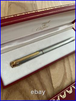 Authentic RARE Must De Cartier Paris Gold Silver Roller pen Luxury HOLIDAY GIFT