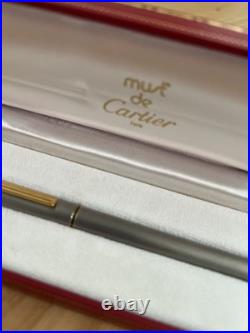 Authentic RARE Must De Cartier Paris Gold Silver Roller pen Luxury HOLIDAY GIFT