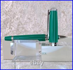 Authentic Rolex Ballpoint Pen Rare Green Lacquer Finish Cap Type with Case