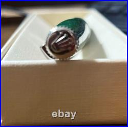 Authentic Rolex Ballpoint Pen Rare Green Lacquer Finish Cap Type with Case Japan