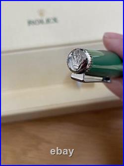 Authentic Rolex Ballpoint Pen Rare Green Lacquer Finish Twist Type with /Case
