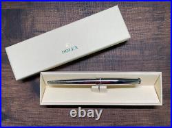 Authentic Rolex Ballpoint Pen Rare Silver Platinum Finish WAVE PATTERN In Box