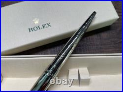 Authentic Rolex Ballpoint Pen Rare Silver Platinum Finish WAVE PATTERN In Box