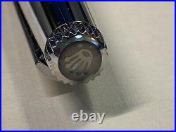 Authentic Rolex Ballpoint Pen Rare Silver Platinum Finish WAVE PATTERN In Box