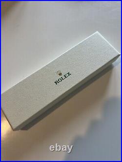 Authentic Rolex Ballpoint Pen Rare Silver Platinum Finish WAVE PATTERN with Case