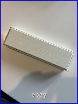 Authentic Rolex Ballpoint Pen Rare Silver Platinum Finish WAVE PATTERN with Case