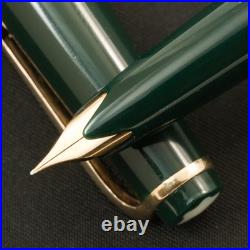 Authentic Vintage 1960s Montblanc 22 Rare Green 14C Wing Nib F No Crack Serviced
