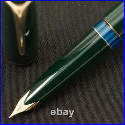 Authentic Vintage 1960s Montblanc 22 Rare Green 14C Wing Nib F No Crack Serviced