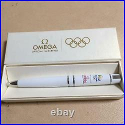 Authentic omega ballpoint pen white silver color Rio Olympic limited rare 2016