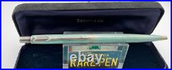 BEYOND RARE Parker BLUE AMBASSADOR TIFFANY &Co Sterling Silver Ballpoint Pen NOS