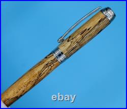 Beaufort Mistral Fountain Pen Rhodium Stabilized Spalted Tamarind Handmade