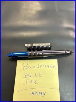 Benchmade Tactical Pen With BLUE Ink 1101-2 Rare Carbide Tip Used