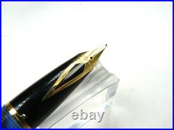 Bexley Blue Brown Fountain Pen With Sheaffer 18k Medium Nib Rare Bexley Model