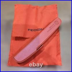 Brand new, unused, rare Georges Fedon orange fountain pen and pen case