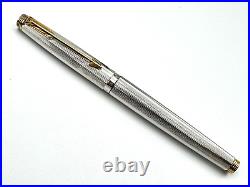 C1980 Parker 75 Place Vendome Silver Plated Milleraies Fountain Pen Rare 18k Nib