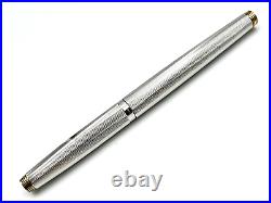 C1980 Parker 75 Place Vendome Silver Plated Milleraies Fountain Pen Rare 18k Nib